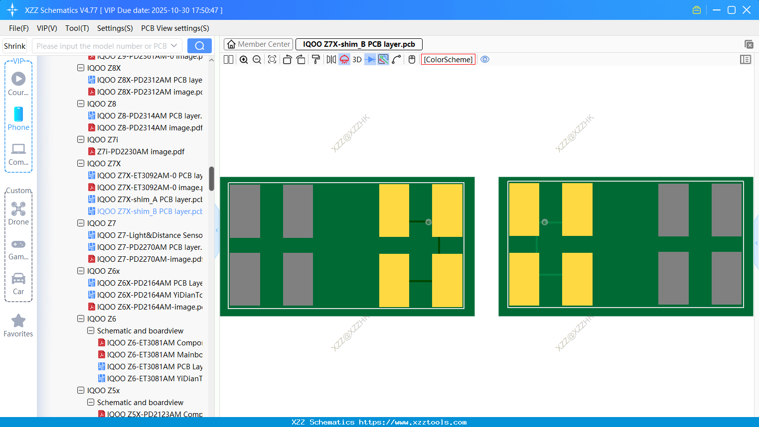 VIVO IQOO Z7X-shim_B PCB Layer